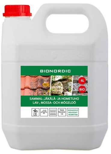 [91460] BIONORDIC Sammal-, jäkälä- ja hometuho 4 l